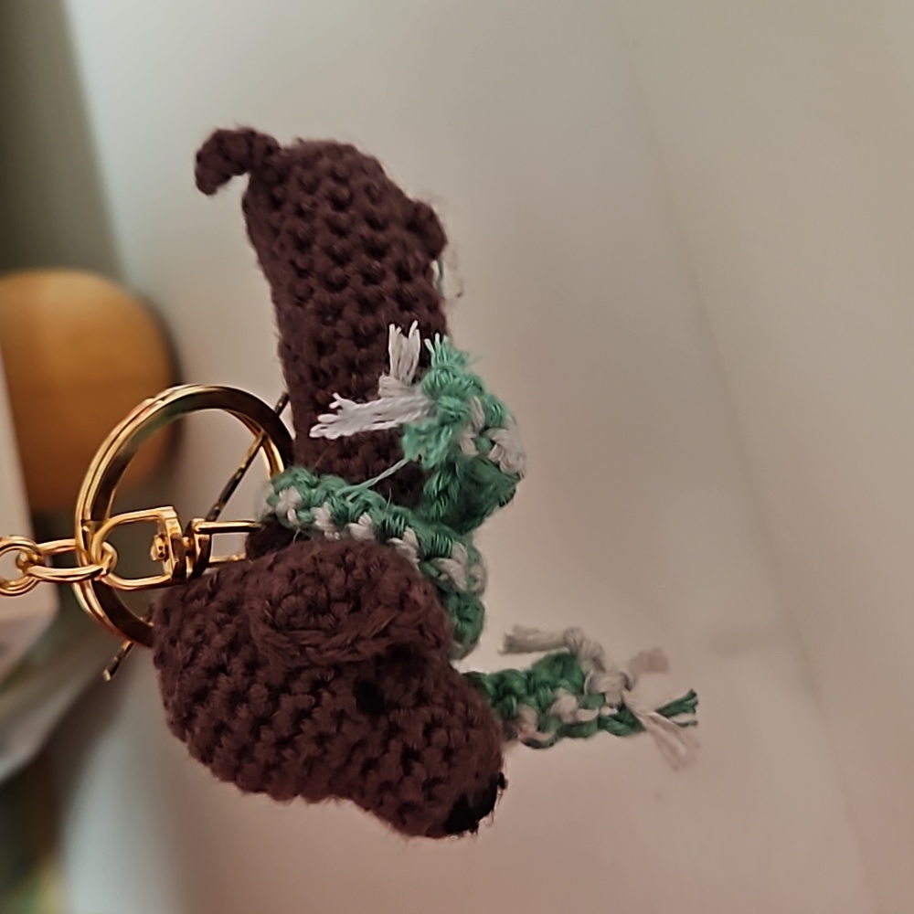 Bamboo Dachshund Keychai